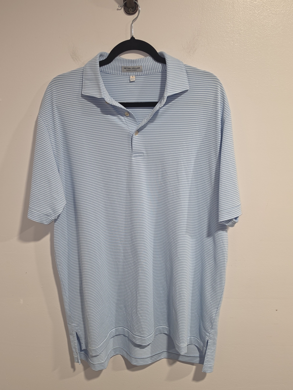Peter Millar Summer Comfort Striped Golf Polo Size L Stockton Ports Logo